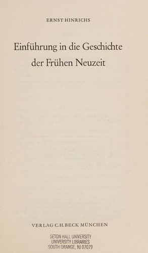 Einführung in die Geschichte der Frühen Neuzeit