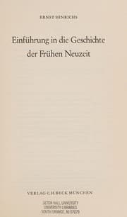 Einführung in die Geschichte der Frühen Neuzeit